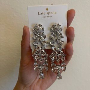 Kate Spade Clear Crystal Statement Earrings